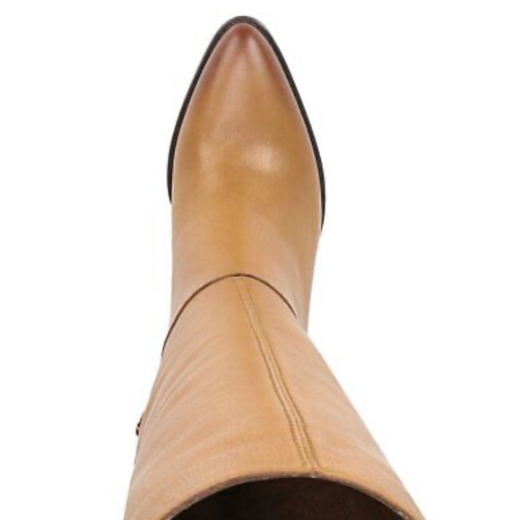 Tan Leather Knee-High Cowgirl Boots - Picture 14 of 15